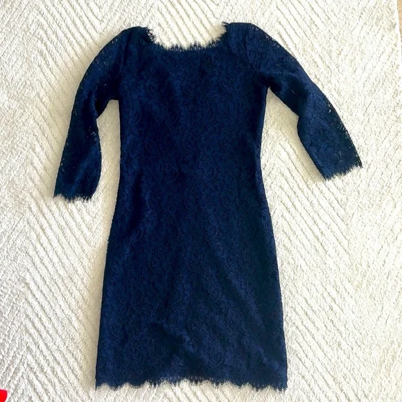 Diane Von Furstenberg Zarita Lace Mini Dress - Blue